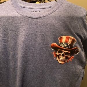 A navy blue skull shirt